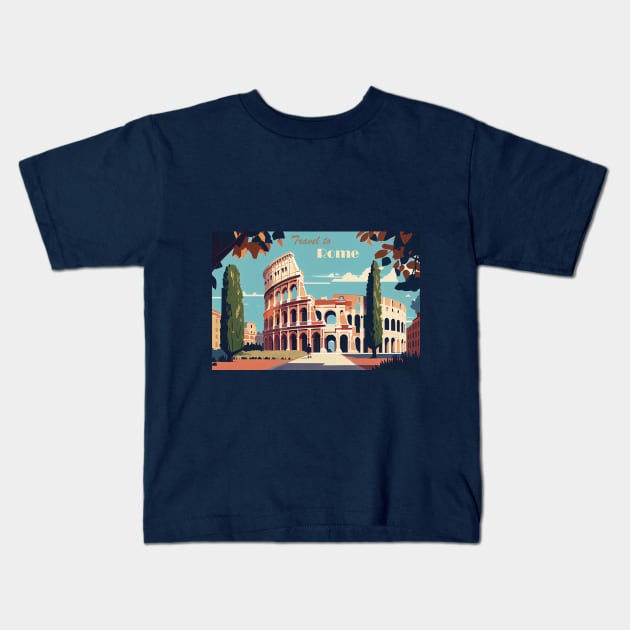 Coliseum, Rome, Italy Kids T-Shirt by GreenMary Design